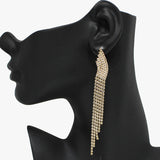 94085, PAVE RHINESTONE LONG DROP EARRING