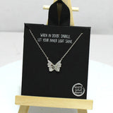 94095, DAINTY BUTTERFLY CZ PENDANT NECKLACE