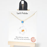 94096, GOLD DIPPED, "LUCK & PROTECTION" DAINTY NECKLACE