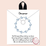 94104, GOLD DIPPED, "DREAMER" ROUND CUBIC ZIRCONIA PENDANT NECKLACE