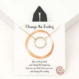 94112, GOLD DIPPED, "CHANGE THE ENDING" HAMMERED ROUND NECKLACE