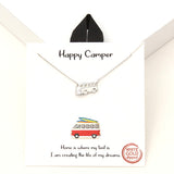 94114, GOLD DIPPED, "HAPPY CAMPER" CAMPING CAR NECKLACE