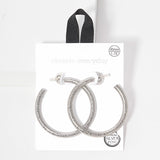 94117, 45MM GLITTER THICK ROUND HOOP HYPOALLERGENIC EARRING/STERLING SILVER POST