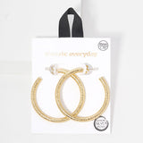 94117, 45MM GLITTER THICK ROUND HOOP HYPOALLERGENIC EARRING/STERLING SILVER POST