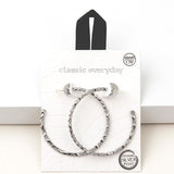 94118, 45MM TEXTURED ROUND HOOP HYPOALLERGENIC EARRING/STERLING SILVER POST