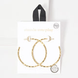 94119, 45MM TEXTURED ROUND HOOP HYPOALLERGENIC EARRING/STERLING SILVER POST