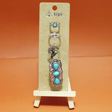 94124, WESTERN CACTUS TURQUOISE STONE ADJUSTABLE RING SET