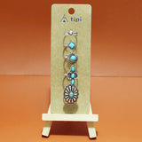 94132, WESTERN CONCHO TURQUOISE STONE ADJUSTABLE RING SET