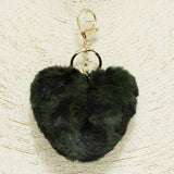 94142, LEOPARD PRINT FUR HEART KEYCHAIN, VALENTINE'S DAY