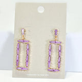 94144, RECTANGLE BAGUETTE RHINESTONE EARRING