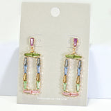 94144, RECTANGLE BAGUETTE RHINESTONE EARRING