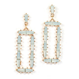 94144, RECTANGLE BAGUETTE RHINESTONE EARRING