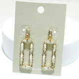 94144, RECTANGLE BAGUETTE RHINESTONE EARRING