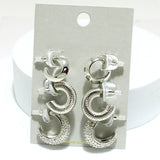94146, MULTI DESIGN C-SHAPE HOOP EARRING SET