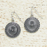 Western Round Concho Metal Earring
