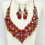 94155, TEARDROP RHINESTONE ACCENT EVENING NECKLACE, WEDDING, BRIDAL, PROM