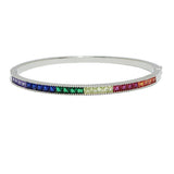 94178, BAGUETTE CUBIC ZIRCONIA STAINLESS STEEL BRACELET