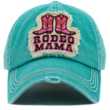 94184, "RODEO MAMA" WESTERN BOOTS WASHED VINTAGE BALL CAP