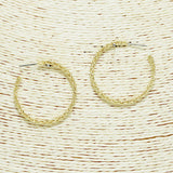 94189, GOLD DIPPED, 35MM BRAIDED ROUND HOOP EARRING