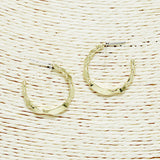94190, GOLD DIPPED, TEXTURED POST HOOP EARRING