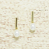 94196, GOLD DIPPED, FRESHWATER PEARL ACCENT POST EARRING