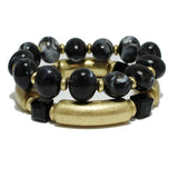 94203, RESIN BEAD MULTI LAYERED STRETCH BRACELET