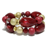 94204, CHUNKY RESIN BEAD MULTI LAYERED STRETCH BRACELET