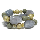 94204, CHUNKY RESIN BEAD MULTI LAYERED STRETCH BRACELET