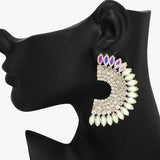 94207, 2.5" MARQUISE RHINESTONE ACCENT EARRING, WEDDING, BRIDAL, PROM
