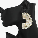 94207, 2.5" MARQUISE RHINESTONE ACCENT EARRING, WEDDING, BRIDAL, PROM