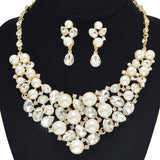94215, PEARL & RHINESTONE EVENING NECKLACE, WEDDING, BRIDAL, PROM