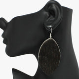 94254, GENUINE LEATHER MOHAIR GEOMETRIC EARRING