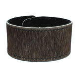 94260, GENUINE LEATHER MOHAIR BUTTON CLOSE BRACELET