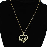 94278, "FAITH" HEART BLING CUBIC ZIRCONIA PENDANT NECKLACE, VALENTINE'S DAY