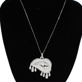 94279, DRIP LIPS BLING CUBIC ZIRCONIA PENDANT NECKLACE, VALENTINE'S DAY