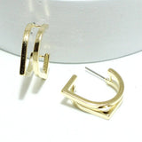 Gold Dipped, Geometric Shape Brass Earring