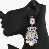 94336, MULTI RHINESTONE SHAPE EVENING EARRING, WEDDING, BRIDAL, PROM