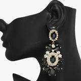 94336, MULTI RHINESTONE SHAPE EVENING EARRING, WEDDING, BRIDAL, PROM