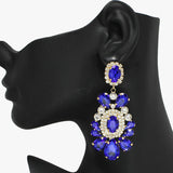 94336, MULTI RHINESTONE SHAPE EVENING EARRING, WEDDING, BRIDAL, PROM