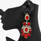 94336, MULTI RHINESTONE SHAPE EVENING EARRING, WEDDING, BRIDAL, PROM