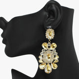 94336, MULTI RHINESTONE SHAPE EVENING EARRING, WEDDING, BRIDAL, PROM