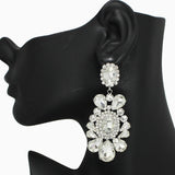 94336, MULTI RHINESTONE SHAPE EVENING EARRING, WEDDING, BRIDAL, PROM
