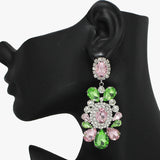 94336, MULTI RHINESTONE SHAPE EVENING EARRING, WEDDING, BRIDAL, PROM