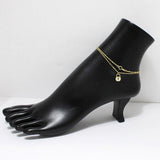 94368, DAINTY PAVE LOCK DOUBLE LAYERED ANKLET