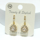 94373, TEARDROP ACCENT CUBIC ZIRCONIA DANGLE EARRING