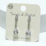 94377, TEARDROP ACCENT CUBIC ZIRCONIA EARRING