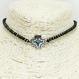 94388, WESTERN CROSS WITH NAVAJO BEAD CHOKER NECKLACE