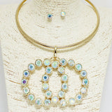 94395, DOUBLE RING PEARL CHOKER NECKLACE