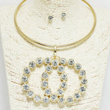 94395, DOUBLE RING PEARL CHOKER NECKLACE