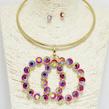 94395, DOUBLE RING PEARL CHOKER NECKLACE